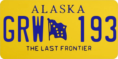 AK license plate GRW193