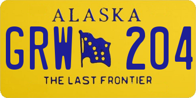 AK license plate GRW204