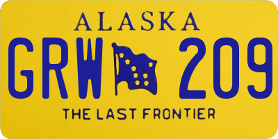 AK license plate GRW209