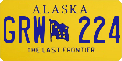 AK license plate GRW224