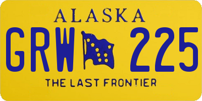 AK license plate GRW225