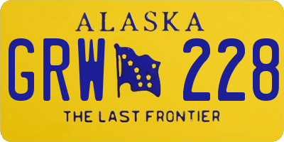 AK license plate GRW228