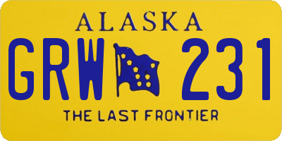 AK license plate GRW231