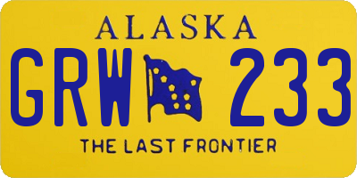 AK license plate GRW233