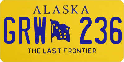 AK license plate GRW236