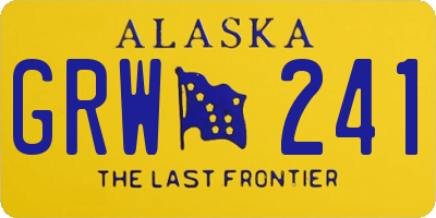 AK license plate GRW241