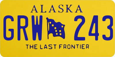 AK license plate GRW243