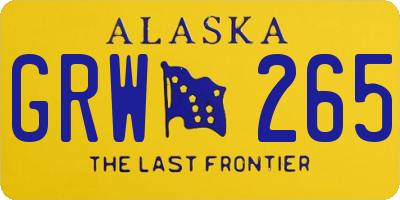 AK license plate GRW265