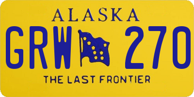 AK license plate GRW270