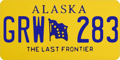 AK license plate GRW283