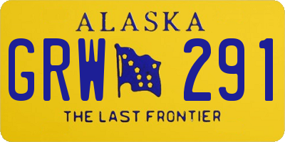 AK license plate GRW291