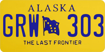 AK license plate GRW303