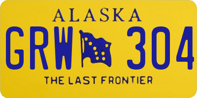 AK license plate GRW304