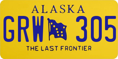 AK license plate GRW305