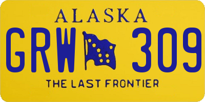 AK license plate GRW309