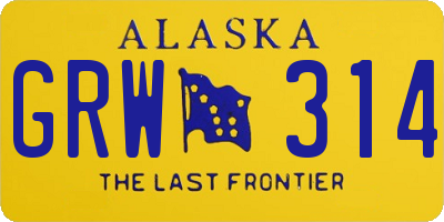 AK license plate GRW314