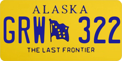 AK license plate GRW322