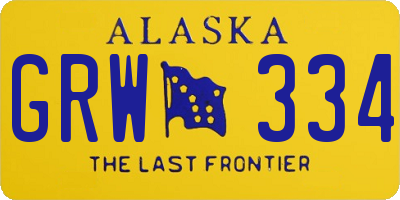 AK license plate GRW334
