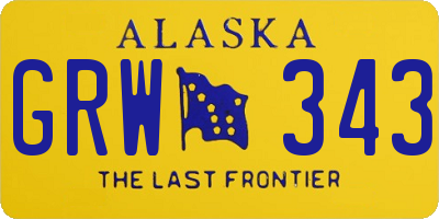 AK license plate GRW343