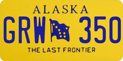 AK license plate GRW350