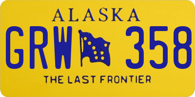 AK license plate GRW358