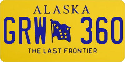 AK license plate GRW360