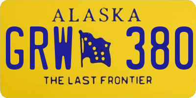 AK license plate GRW380