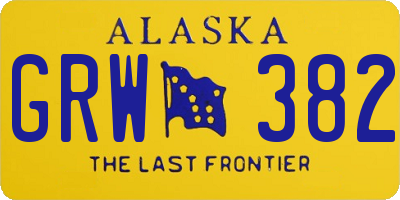 AK license plate GRW382