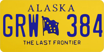 AK license plate GRW384