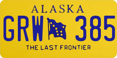 AK license plate GRW385