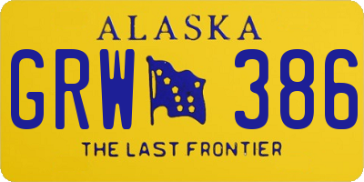 AK license plate GRW386