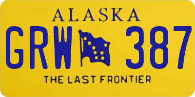 AK license plate GRW387