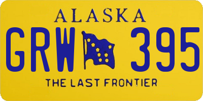 AK license plate GRW395