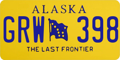 AK license plate GRW398