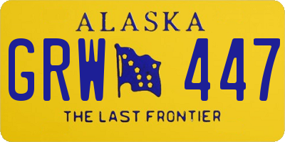 AK license plate GRW447