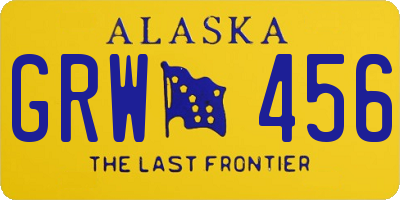 AK license plate GRW456