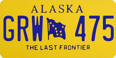 AK license plate GRW475