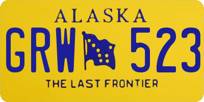 AK license plate GRW523