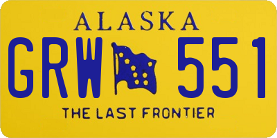 AK license plate GRW551
