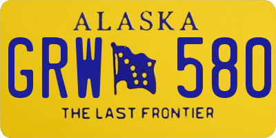 AK license plate GRW580