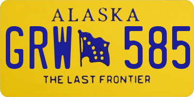 AK license plate GRW585