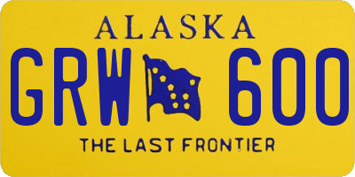 AK license plate GRW600