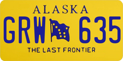 AK license plate GRW635