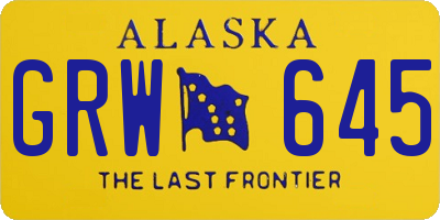 AK license plate GRW645