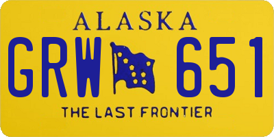 AK license plate GRW651