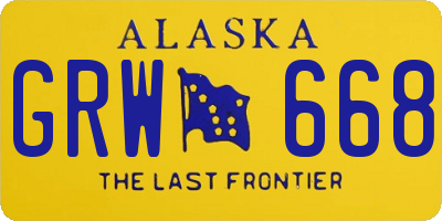 AK license plate GRW668