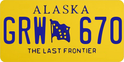 AK license plate GRW670