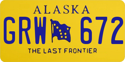 AK license plate GRW672