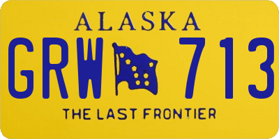 AK license plate GRW713