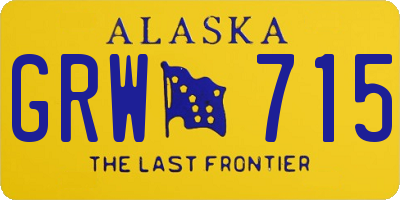AK license plate GRW715